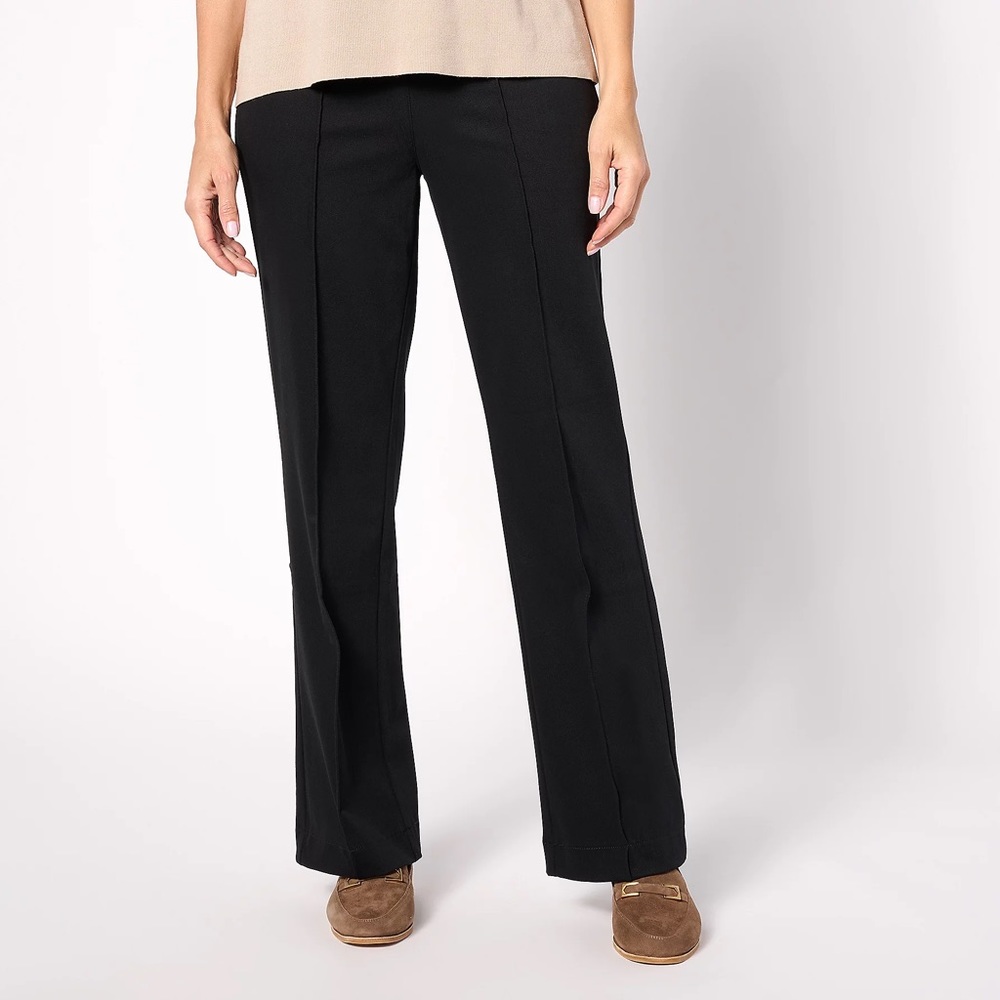 Denim & Co. Signature Reg Easy Flex Twill Wide Leg Pull-on Trouser, Large